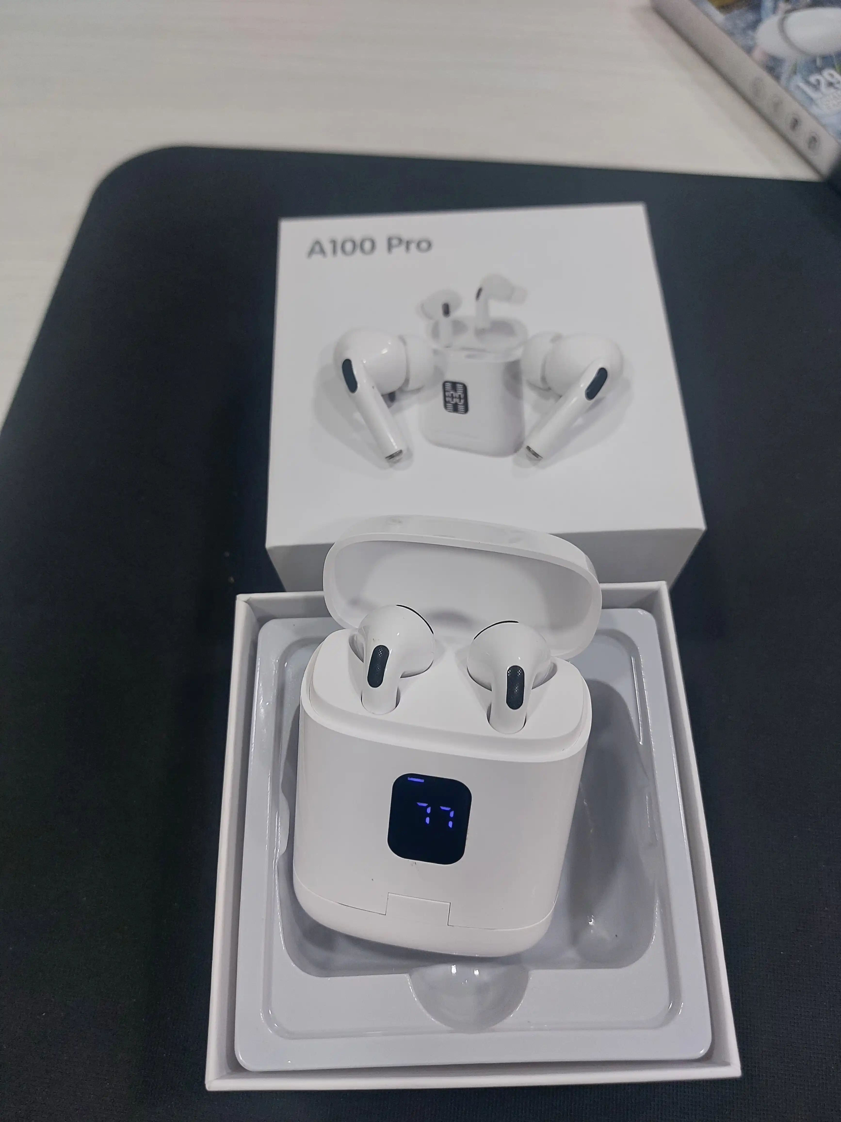 Simsiz quloqchinlar TWS A100 Pro 2 in 1 vakuum qistirmalar va g‘ilof