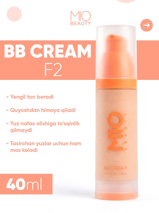 Yuz uchun tonal krem, BB F2 “MIO BEAUTY” - 
