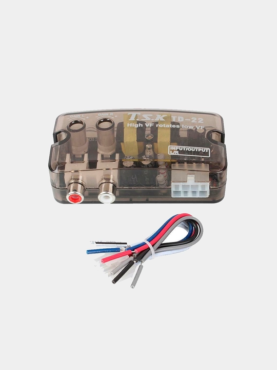 TD-22 audio konverteri magnitola signalini RCA chiqishga aylantiradi, 12V, universal