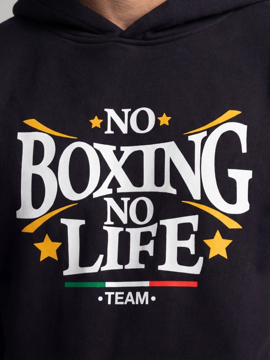 Толстовка мужская «BOXING», спортивная, белая и чёрная, с дизайнерским принтом