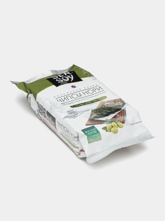 Nori Sen soya dengiz o'tlari chiplari, 4.5 g (/Vasabi/Teriyaki/Zaytun moyi bilan)