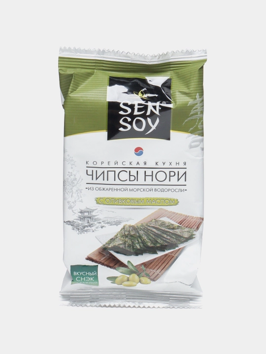 Nori Sen soya dengiz o'tlari chiplari, 4.5 g (/Vasabi/Teriyaki/Zaytun moyi bilan) - 
