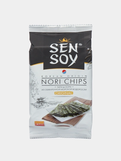 Чипсы из морской водоросли Nori Sen Soy,4,5 г(/Wasabi/Teriyaki/С оливковым маслом) — TOUCHOM-SENSOY-ЗОЛОТ