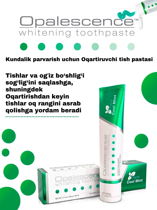Oqartiruvchi tish pastasi Opalescence