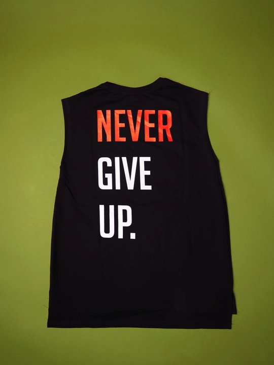 Борцовка мужская «Never Give Up», белая и чёрная, размеры M–4XL