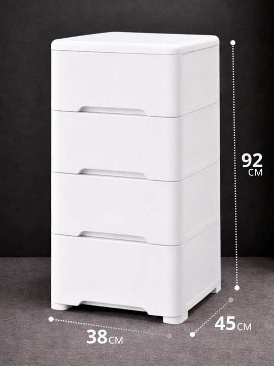 Комод пластиковый 4 ящика, для хранения одежды и аксессуаров, ящик для одежды