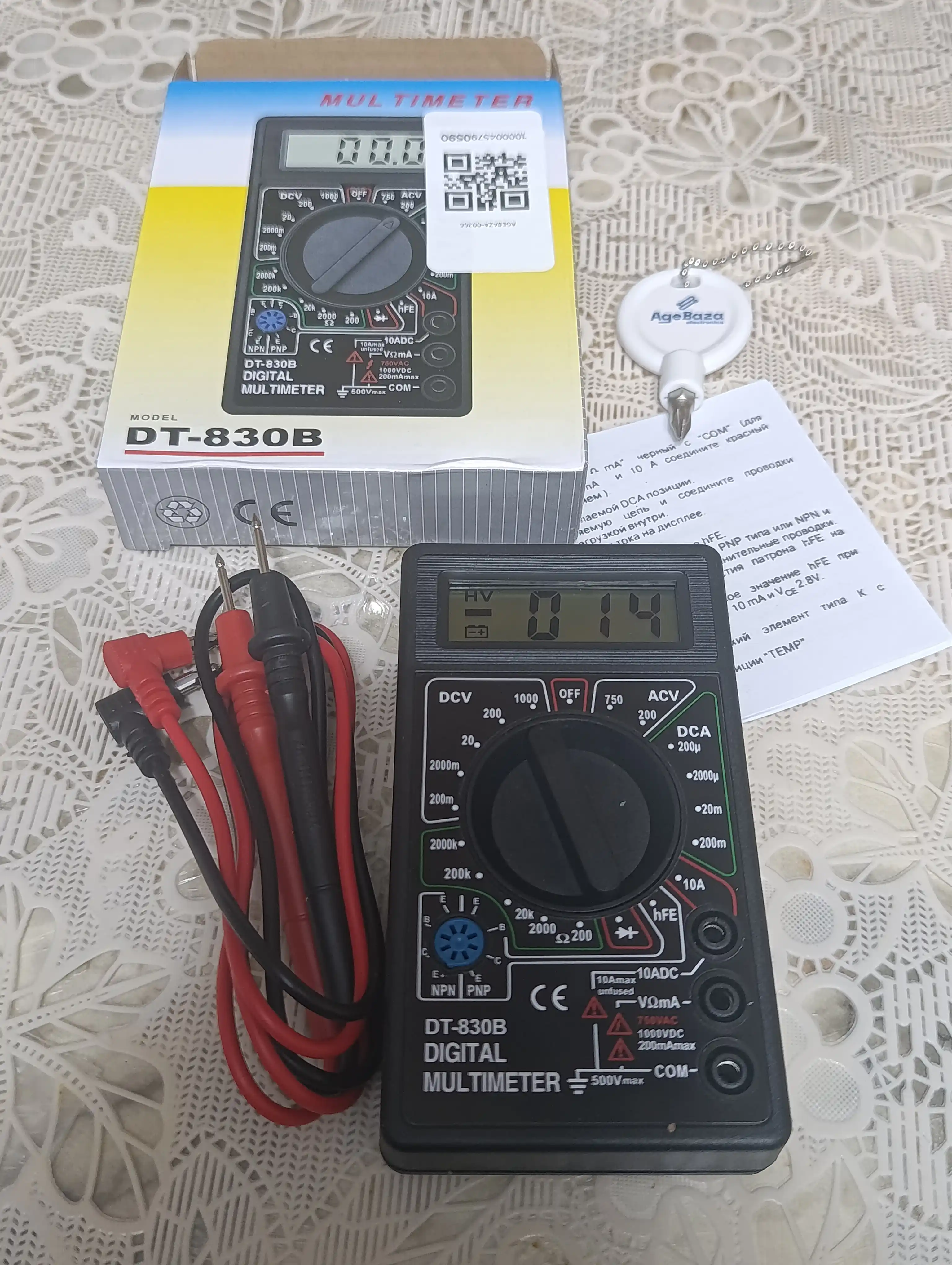 Raqamli multimetr DT-830B: tok, kuchlanish va qarshilikni olchash uchun