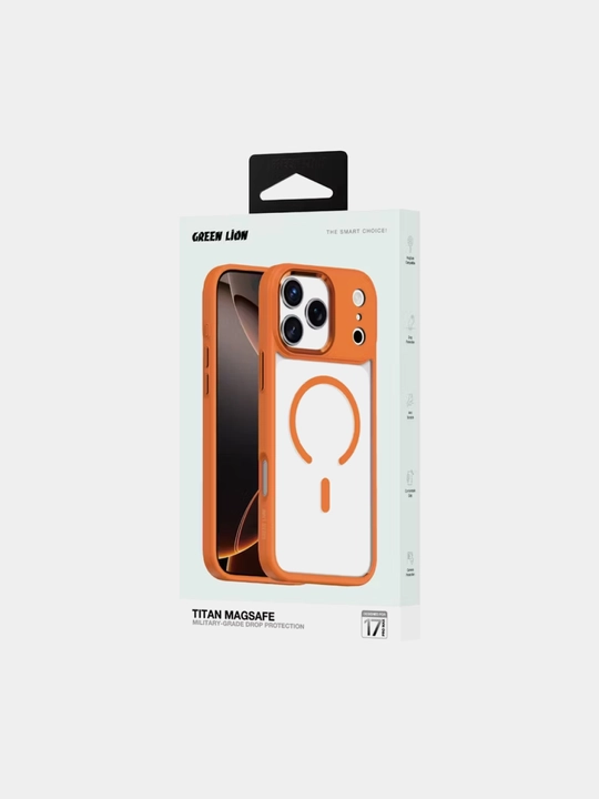 Прозрачный чехол Green Lion Titan MagSafe matte, iPhone 17 Pro/Pro Max. Матовый чехол