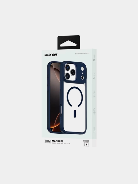 Прозрачный чехол Green Lion Titan MagSafe matte, iPhone 17 Pro/Pro Max. Матовый чехол