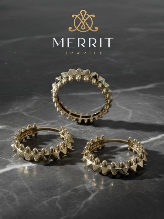 Ayollar uchun oltin uzuk va zirak to'plami, MERRIT SET1,