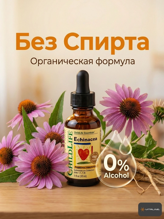 Эхинацея для детей, ChildLife Echinacea, иммунитет, вкус апельсина, 30 мл
