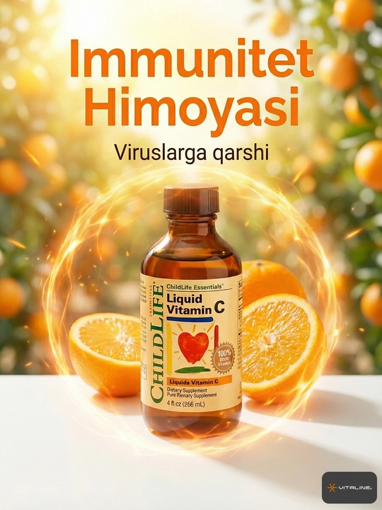 Suyuq shakldagi C vitamini ChildLife, Essentials, tabiiy apelsin ta'mi, 118 ml
