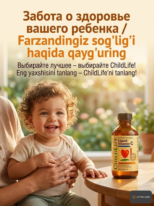 Suyuq shakldagi C vitamini ChildLife, Essentials, tabiiy apelsin ta'mi, 118 ml