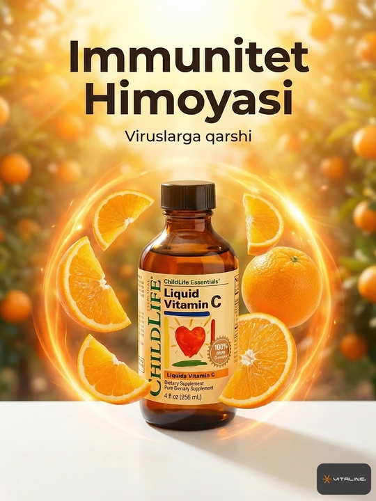 Suyuq shakldagi C vitamini ChildLife, Essentials, tabiiy apelsin ta'mi, 118 ml