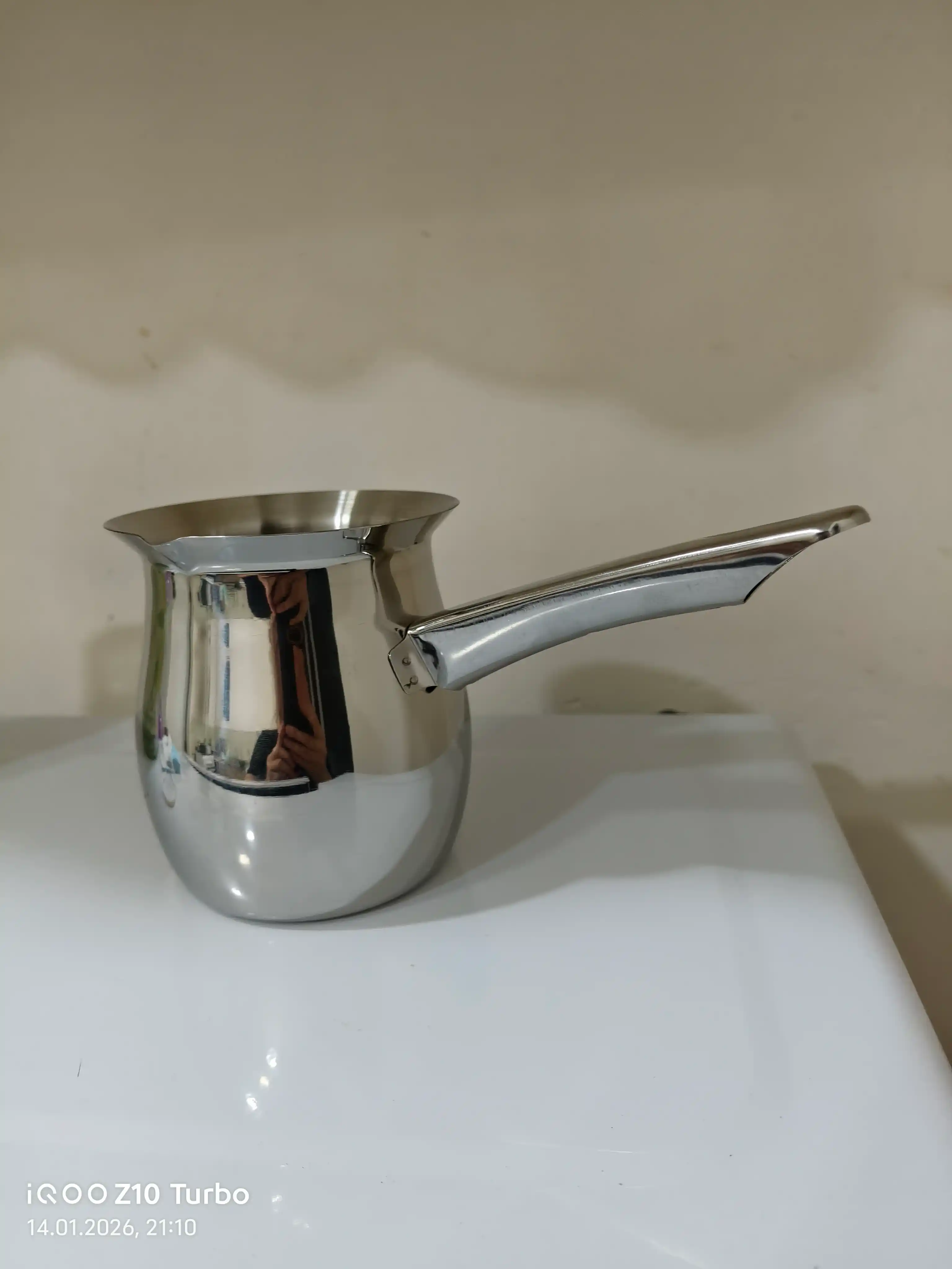 Zanglamas po‘latdan turka to'plami, 3 dona, qahva tayyorlash uchun 200, 400, 600 ml