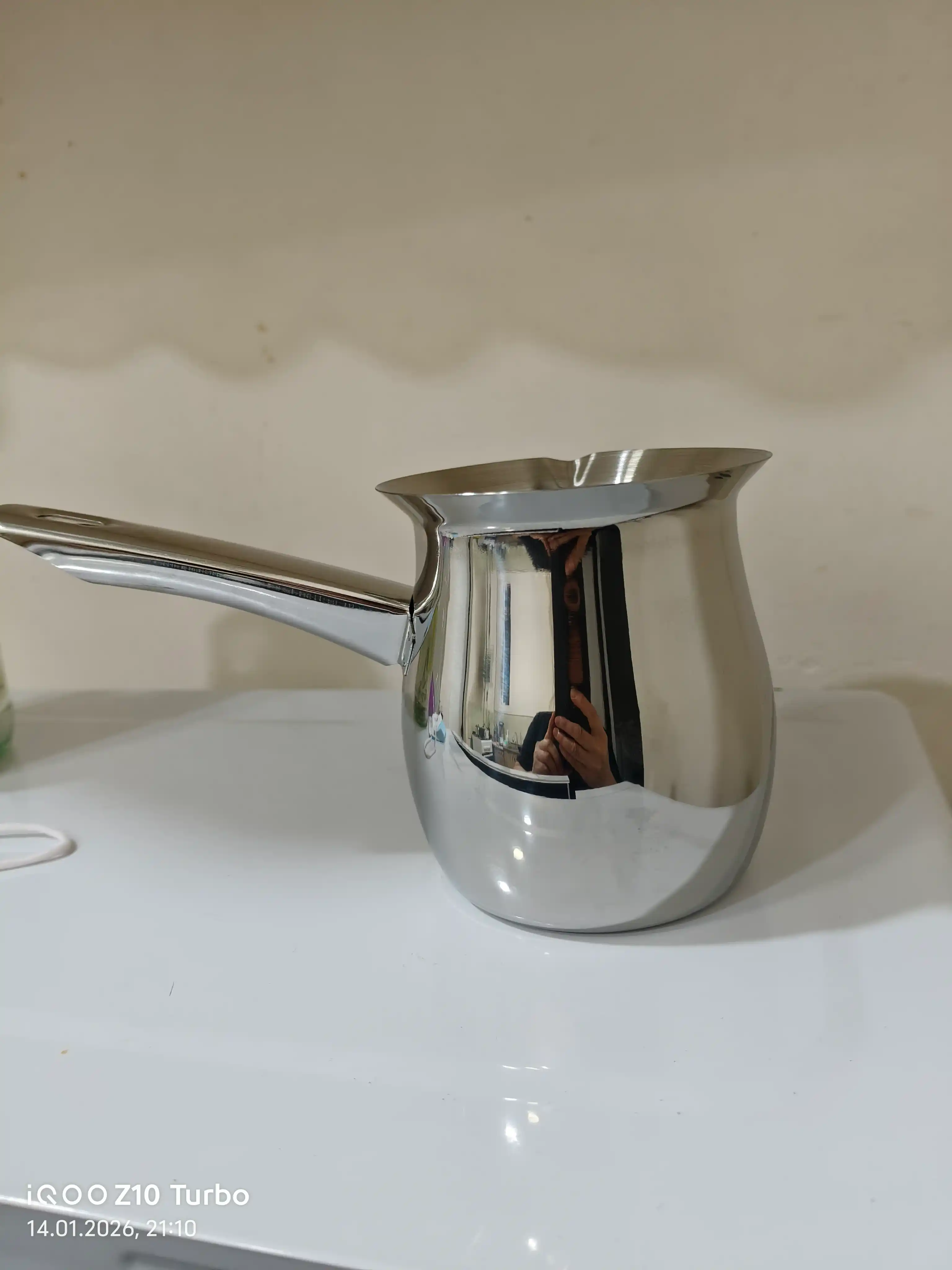 Zanglamas po‘latdan turka to'plami, 3 dona, qahva tayyorlash uchun 200, 400, 600 ml