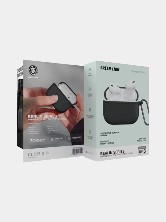 Чехол для наушников Green Lion Berlin Series PC Case AirPods Pro 3, Чехол для AirPods Pro 3