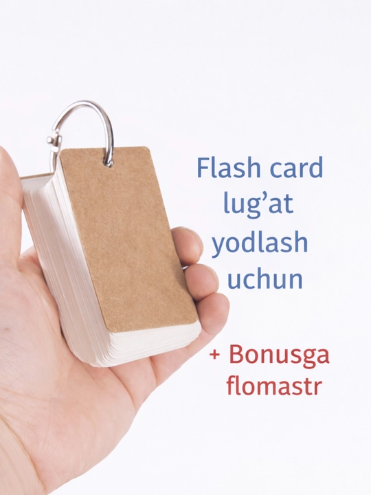 Flash card, stikr, soʻz yodlash uchun karta toplami 100 varoqchali