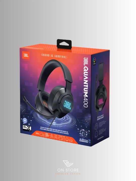 JBL Quantum 400 o‘yin garniturasi, mikrofon bilan (USB / Type-C)