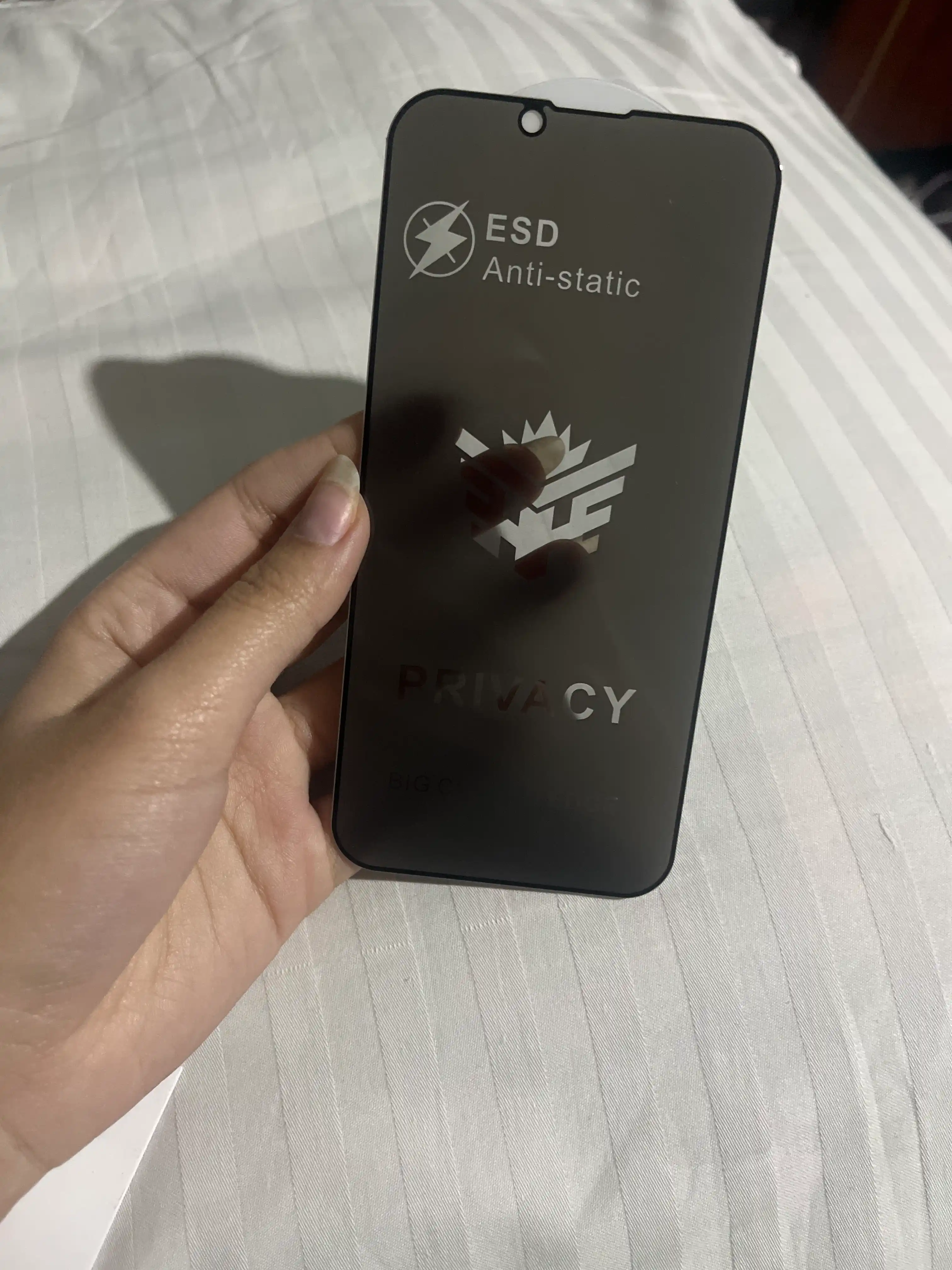  Maxfiylikni saqlovchi himoya oynasi iPhone 11, 12, 13, 14, 16  Pro Max uchun, oleofob qoplamali