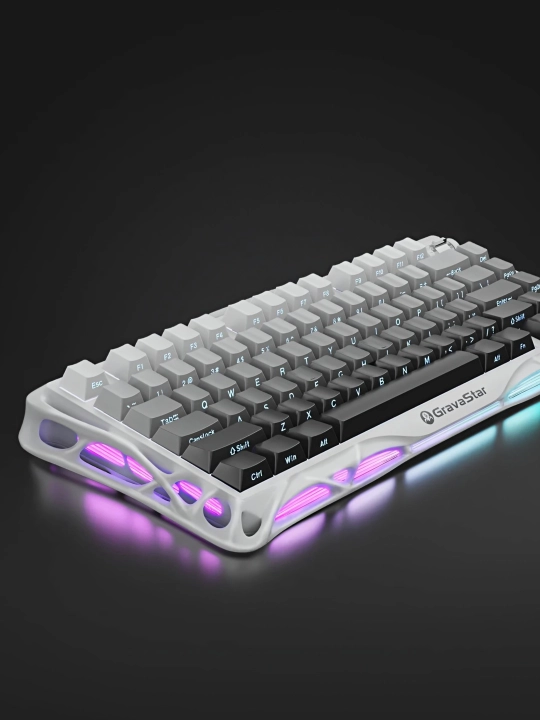 O'yin klaviaturasi GRAVASTAR Mercury K1 - Gradient White