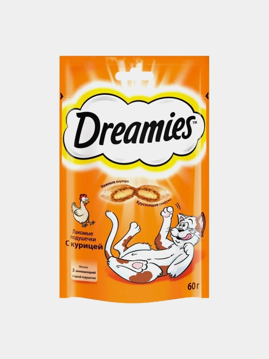 Лакомство для кошек Dreamies подушечки с курицей 60 г - 