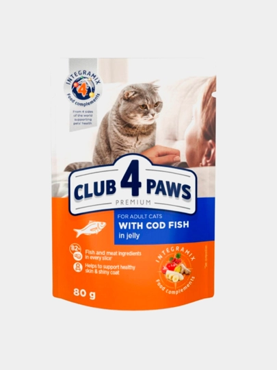 Влажный корм для кошек Club 4 Paws Cod Fish