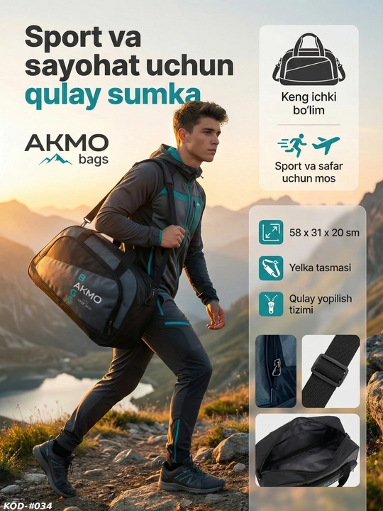 Erkaklar va ayollar uchun sport ,safar va yuk sumkalari