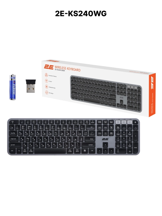 Simsiz membranali klaviatura 2E KS240 / KS250 / KS260