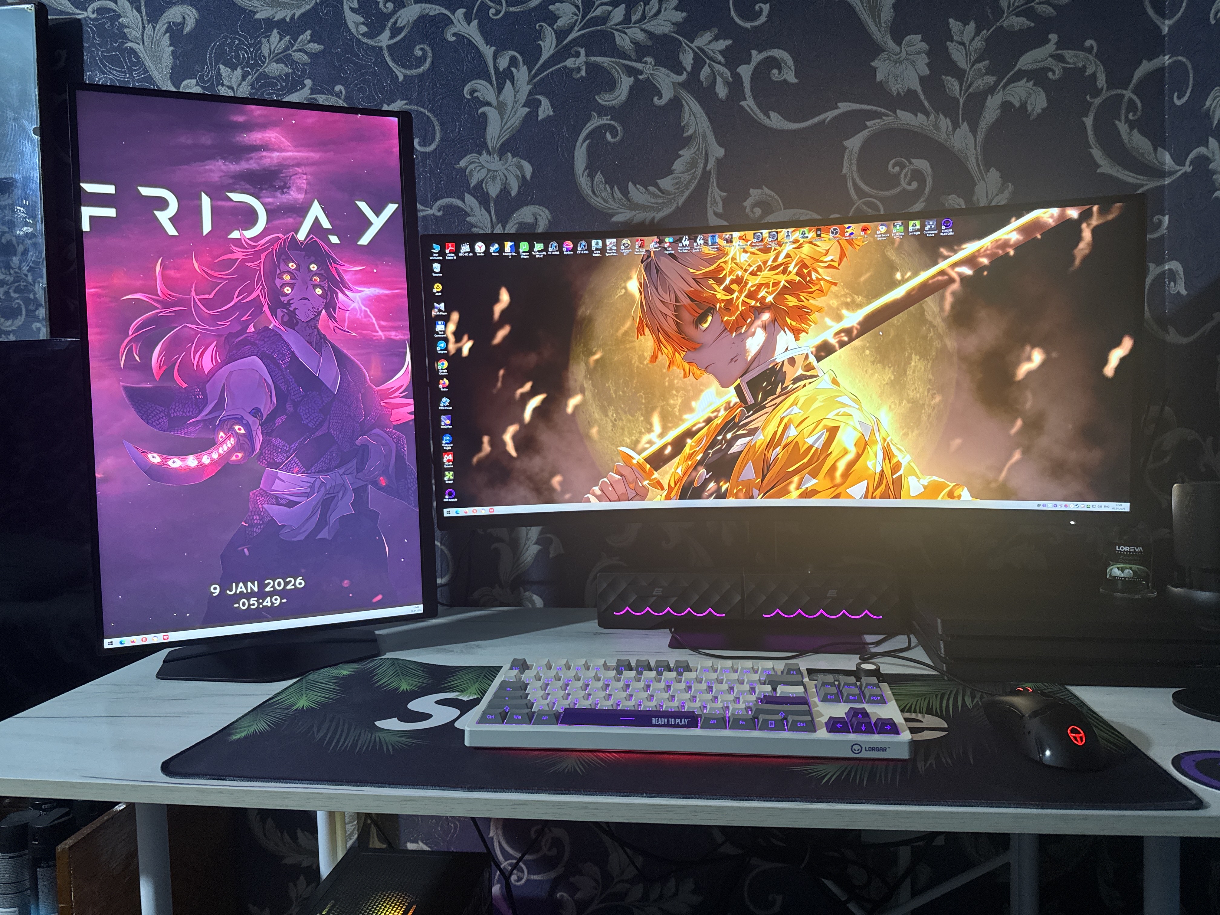 Gaming mexanik klaviatura Lorgar KBP70TKLW, ENG, RGB yoritgichli bilan