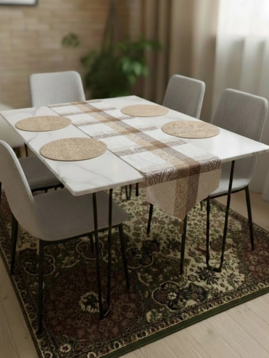 Раннер 177×40см и подтарелники 31см из Турецкой ткани Duck, подарочная скатерть, дастурхон