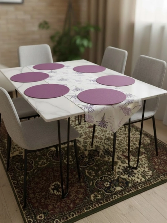Turkiya Duck matodan Ranner 177x40 sm va tarelka uchun 31 smli bezakli va raner, dasturxon - 