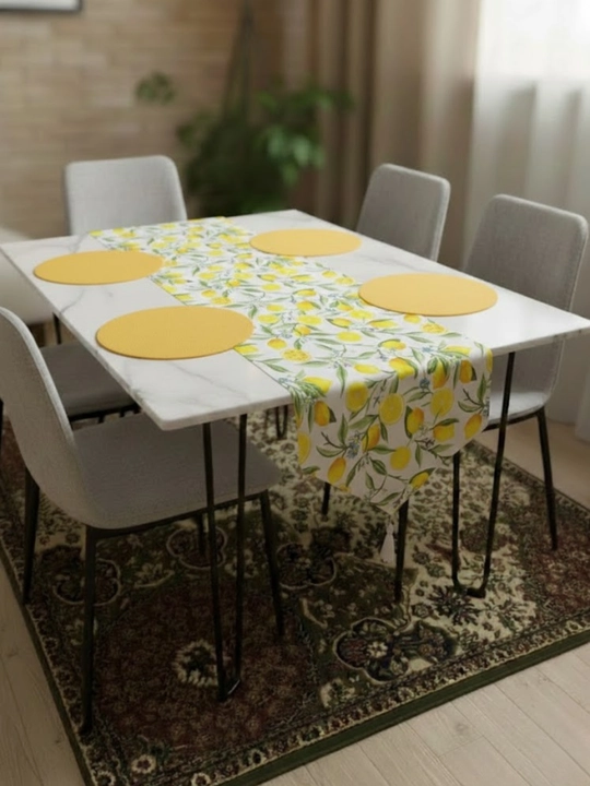 Раннер 177×40см и подтарелники 31см из Турецкой ткани Duck, подарочная скатерть, дастурхон