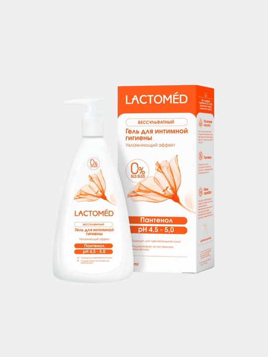Гель-мыло для интимной гигиены Lactomed, с контролем pH баланса, 200 мл - 