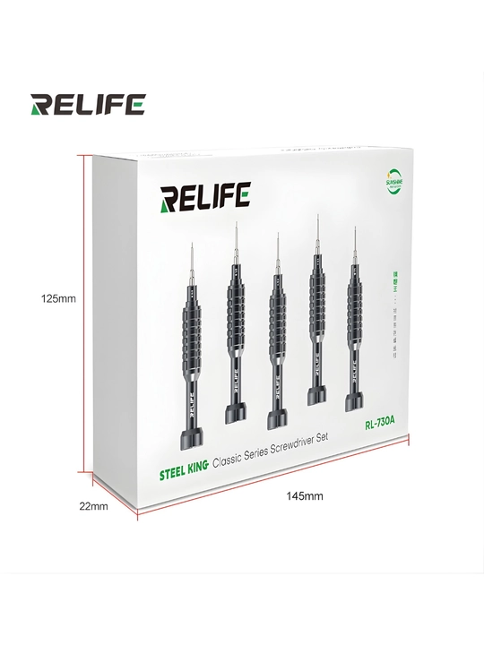 Набор магнитных отвёрток RELIFE RL-730A, 5 в 1, для электроники и телефонов - 