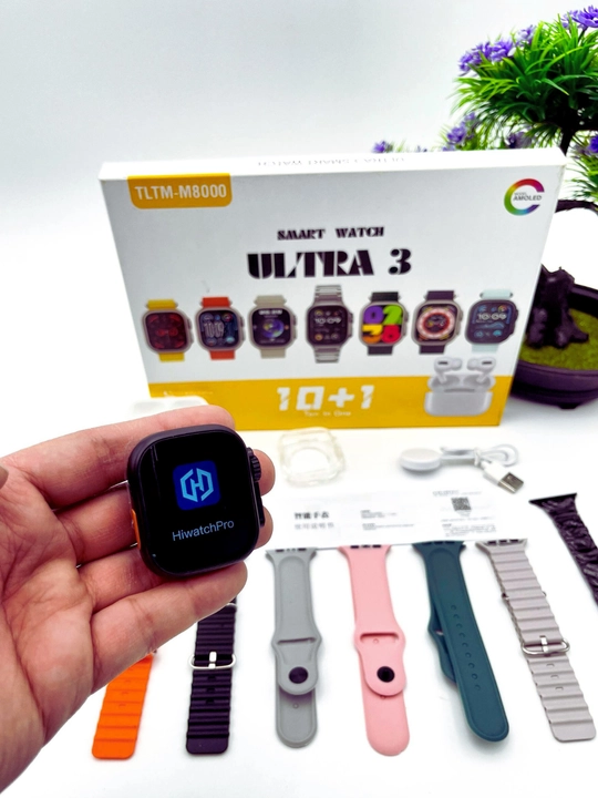 Smart Watch Ultra и Smart Watch 10, наушники Pods 2, ремешки 8–10 штук