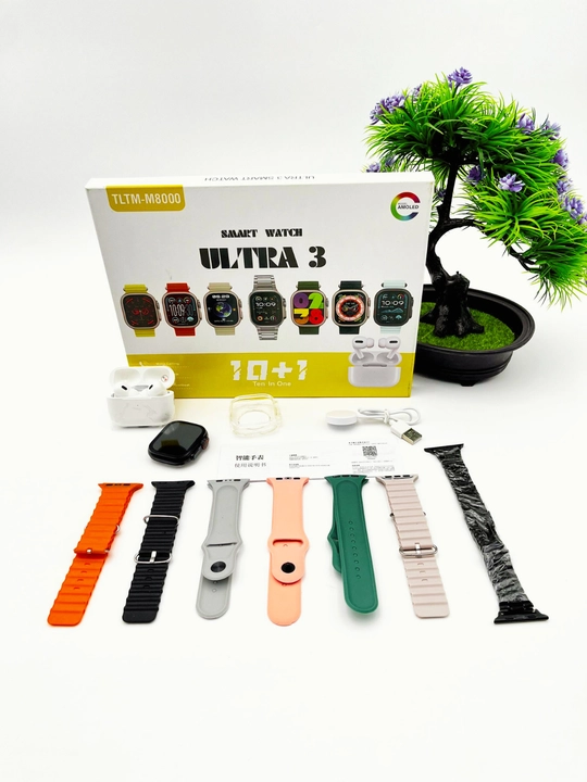 Smart Watch Ultra и Smart Watch 10, наушники Pods 2, ремешки 8–10 штук