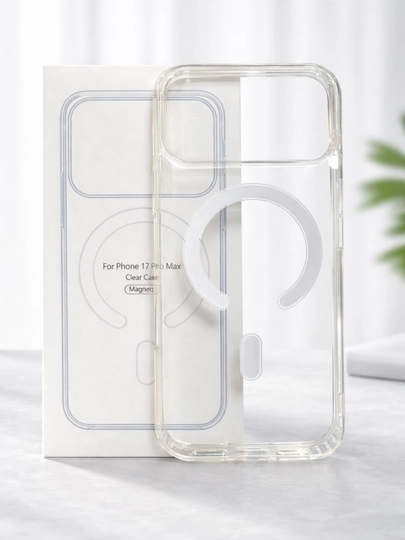 Прозрачный чехол MagSafe для iPhone 17, 16, 15 Pro Max, магнитный, защита от ударов - 