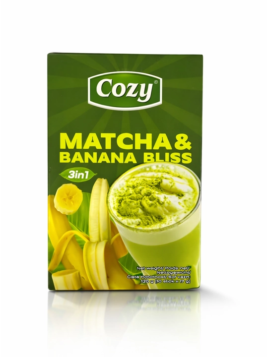 Energiya va tetiklik uchun tabiiy ichimlik Cozy Matcha va Banana Bliss, 3 tasi 1 da