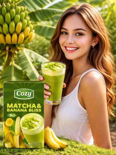 Натуральный напиток для энергии и свежести Cozy Matcha и Banana Bliss, 3 в 1 — GOUZUM-MATCHABANAN