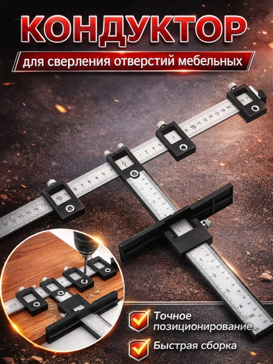 Кондуктор для установки мебельных ручек - 