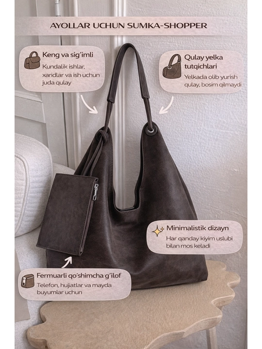 Ayollar uchun sumka shopper - 