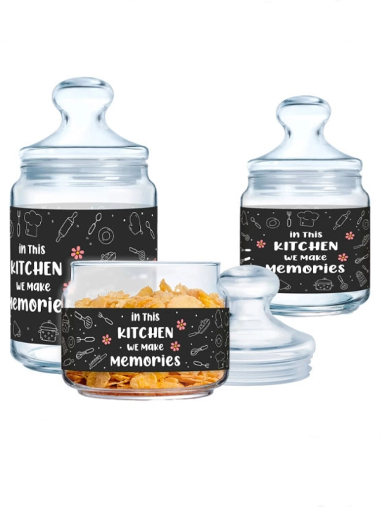 Sochiluvchan moddalarni saqlash uchun Luminarc shisha bankalar to‘plami,500ml/750ml/1000ml