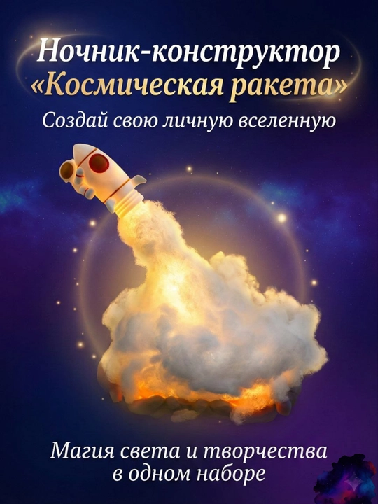 DIY kosmik raketa tungi chiroq-konstruktori, ijodkorlik to‘plami va bulut chirog‘i - 
