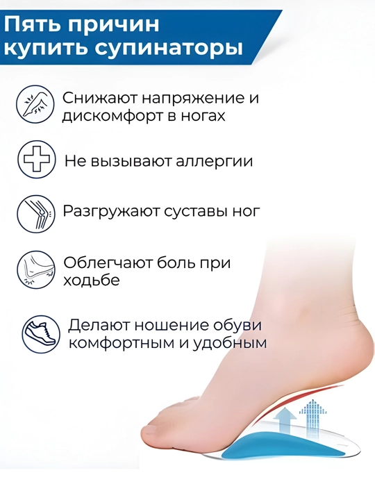 Ортопедические гелевые супинаторы от плоскостопия, силиконовые