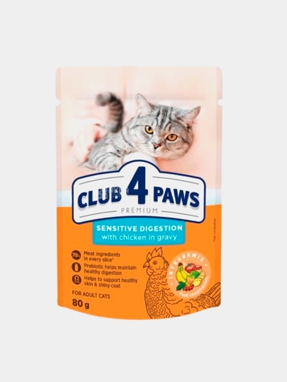 Влажный корм Club 4 Paws при чувствительном пищеварении, с курицей
