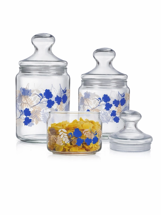 Sochiluvchan moddalarni saqlash uchun Luminarc shisha bankalar to‘plami,500ml/750ml/1000ml