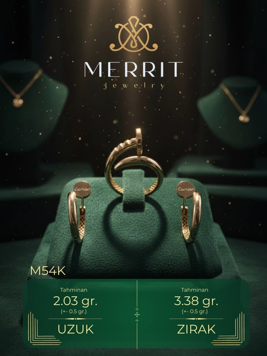 Золотое кольцо и серьги, комплект, MERRIT SET2, золото 585 пробы, MERRIT GOLD