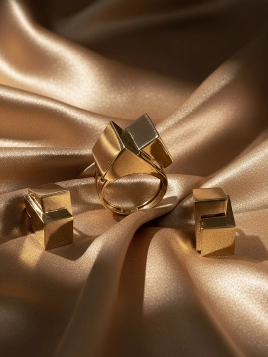 Золотое кольцо и серьги, комплект, MERRIT SET2, золото 585 пробы, MERRIT GOLD
