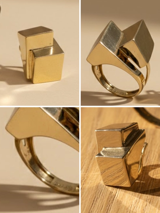 Золотое кольцо и серьги, комплект, MERRIT SET2, золото 585 пробы, MERRIT GOLD
